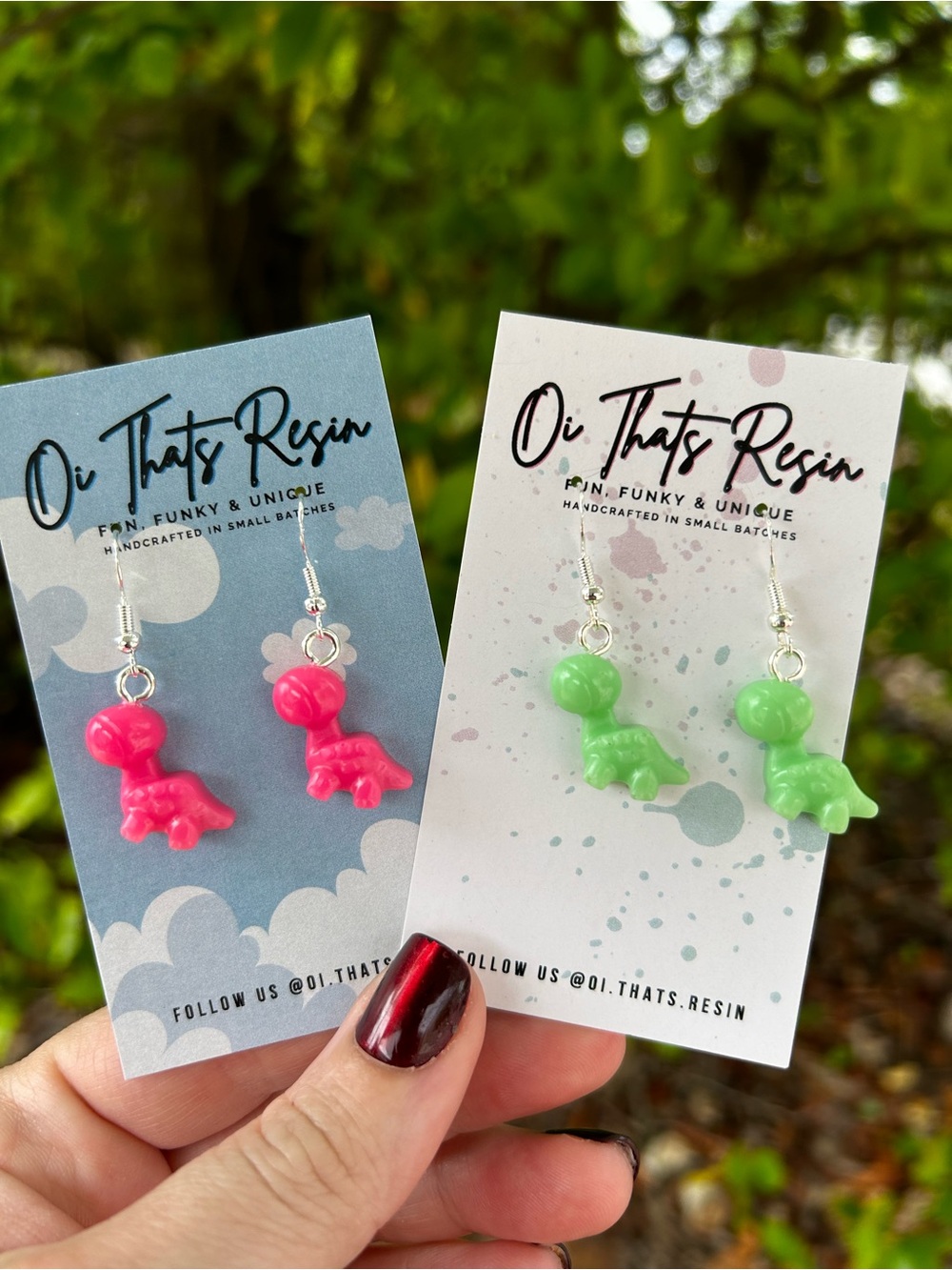 Kawaii Dinosaur Dangle Earrings | Custom Colors Available 🦕💖💚